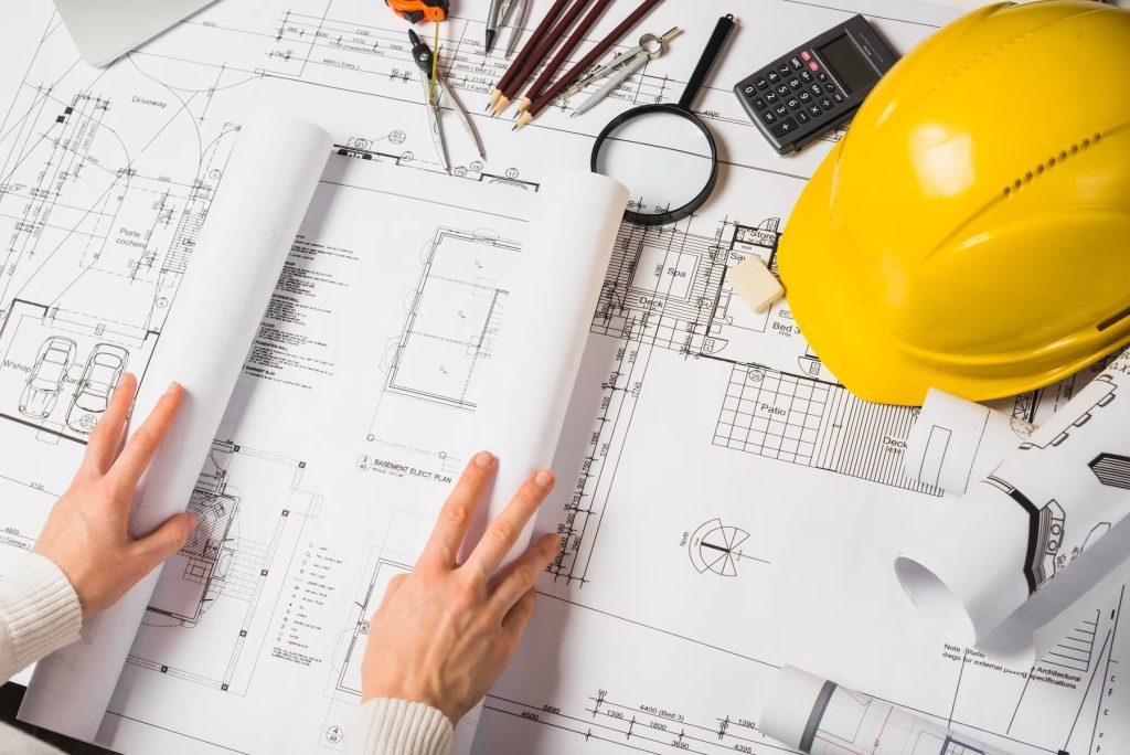 Architect Showing Construction Plans
